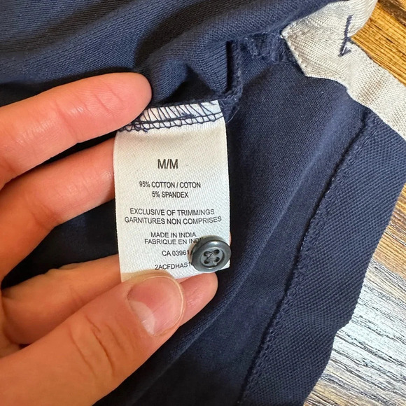 Denver Hayes Modern Fit Polo Sz M Navy Blue - Picture 3 of 4